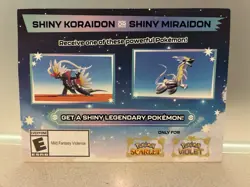 POKEMON SCARLET / VIOLET -SHINY MIRAIDON OR SHINY KORAIDON CODE CARD UNSCRATCHED - Image 1