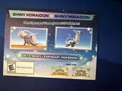 Shiny Koraidon Or Miraidon Pokemon Scarlet Violet Code Card - Gamestop - Image 1