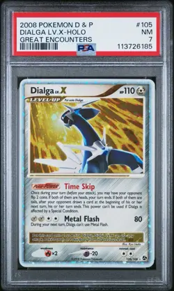 Pokemon Great Encounters Psa 7 Dialga Lv.X-Holo Card - Image 1