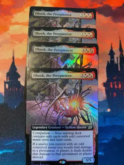 MTG Ikoria Lair of Behemoths Obosh the Preypiercer Extended Art Foil x 4 - Image 1