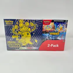 New Pokemon Surging Sparks ETB Elite Trainer Box + Booster Bundle Costco 2-Pack - Image 1
