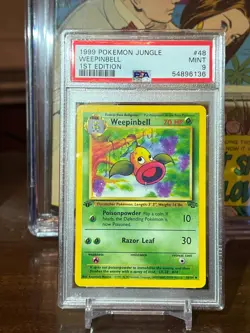 1999 Pokemon Jungle First Edition Weepinbell #48 - PSA 9 MINT - Image 1