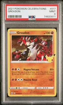 2021 Pokemon Celebrations #017/025 Groudon PSA 9 Mint - Image 1