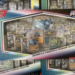 LOT OF 5 New Pokemon Prismatic Lucario/Tyranitar Ex Premium Collection Sealed - Image 2