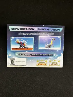Shiny Miraidon Koraidon Code GameStop Pokemon Switch Promo NM Scarlet Or Violet - Image 1