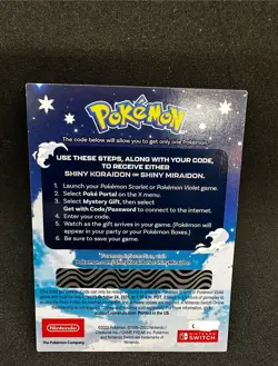 Shiny Miraidon Koraidon Code GameStop Pokemon Switch Promo NM Scarlet Or Violet - Image 2