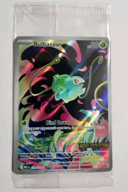 Pokemon Sealed Bulbasaur 133/132 Pokemon TCG Mega Evolution Stamped Promo Sealed - Image 1