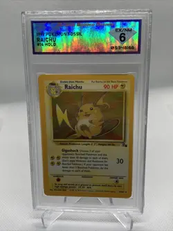 Pokemon TCG Raichu Fossil 14 Holo Unlimited Holo Rare DSG 6 - Image 1
