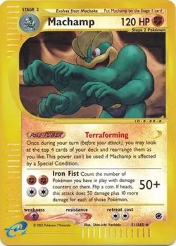 Pokemon TCG - Machamp - 51/165 - Rare Reverse Holo - Expedition [Near Mint] - Image 1