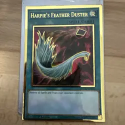 Near Mint, English Yu Gi Oh Harpie's Feather Duster - MAGO-EN042 - Premium Gold - Image 1