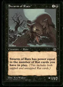 1x Swarm of Rats - Portal Second Age - LP - MTG - Image 1