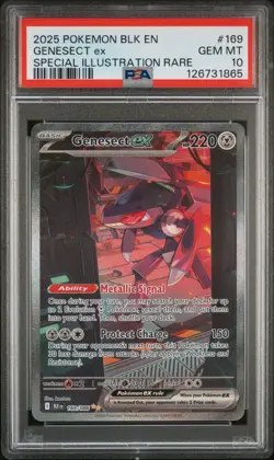 2025 POKEMON BLK EN-BLACK BOLT SPECIAL ILLUSTRATION RARE #169 GENESECT EX PSA 10 - Image 1