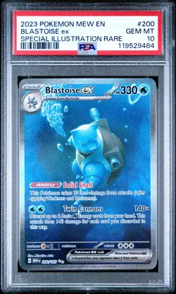 2023 POKEMON MEW EN-151 SPECIAL ILLUSTRATION RARE #200 BLASTOISE EX PSA 10 - Image 1