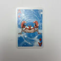 1999 Pokemon Bicycle Mini Poker Cards Krabby English Ace Of Diamonds Vintage - Image 1