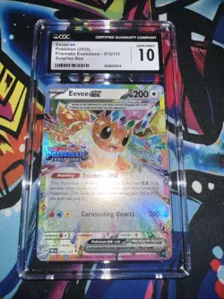 CGC 10 Eevee ex 075/131 Stamped Ultra Rare Prismatic Evolutions Pokemon TCG - Image 1