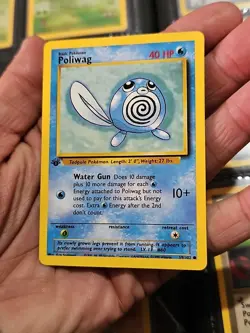 Pokemon Card - Poliwag (1st Edition) - 59/102 - Lp - Base Set - Image 2