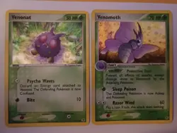 Pokemon Cards Ex Fire Red & Leaf Green Reverse Holo Venonat & Venomoth - Image 1