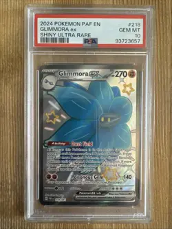 Glimmora ex 218/091 -Pokemon Paldean Fates Shiny Full Art Ultra Rare Card PSA 10 - Image 1