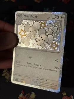 Pokemon Cards Maushold 210/091 Shiny Holo Rare Paldean Fates - (NM) - Image 2