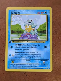 Squirtle 1st Edition German 63/102 Shiggy Base SetPokemon Card - Image 1