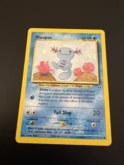 Wooper 71/75 Neo Discovery Unlimited 2001 Pokemon Card Common NM - Image 1