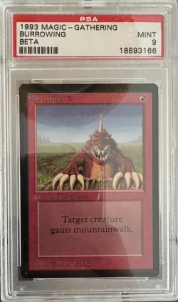 Mtg PSA 9 Beta Burrowing | Magic the gathering | - Image 1