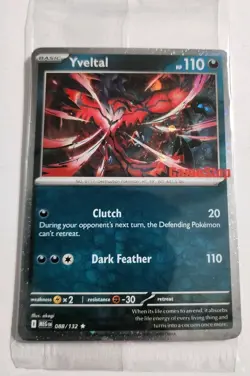 Sealed Yveltal 088/132 Reverse Holo Mega Evolution Pokemon GAMESTOP PROMO - Image 1