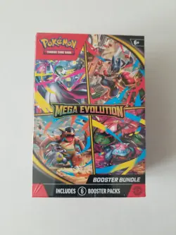 Pokemon TCG Mega Evolution Booster Bundle 6 Booster Packs New Sealed - Image 1