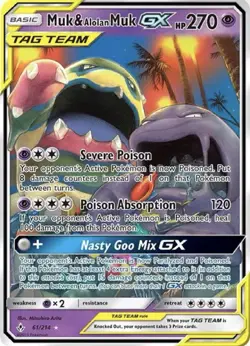 Muk & Alolan Muk GX Tag Team 61/214 Pokemon Unbroken Bonds Ultra Rare Near Mint - Image 1
