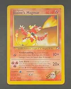 Pokemon Card Blaine's Magmar 37/132 Gym Heroes - Near Mint - Image 1