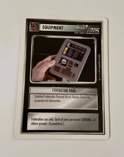Star Trek CCG Equipment Federation Padd Card - Image 1