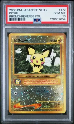 PSA 10 - Pichu - #172 - Neo File 2 - Japanese - Pokemon Card - Image 1