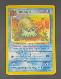 Pokemon Card Omanyte 57/110 Legendary Collection - Heavily Played - Image 1