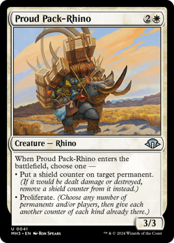 Proud Pack-Rhino (REGULAR) x1 - MTG Modern Horizons 3 MH3 #41 - Image 1