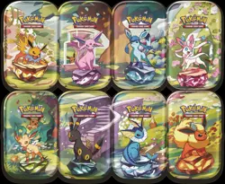 Prismatic Evolutions Complete Mini Tins Set (8) & Promos - Sealed - Pokemon - Image 1