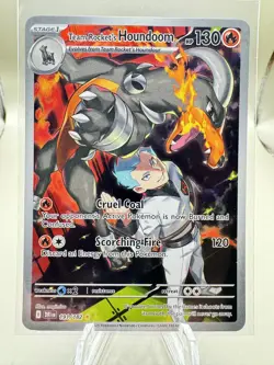 Team Rocket's Houndoom 191/182 Illustration Rare Destined Rivals Pokemon - Image 1