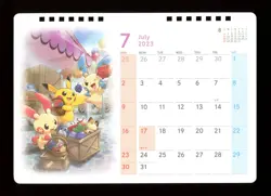Minun, Plusle & Pikachu Calendar Page July 2023 Pokemon Center Japan Exclusive - Image 1
