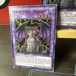 YUGIOH DOOM VIRUS DRAGON DLCS-EN055 1ST ULTRA X3 (NM) blue-gold-purple + bonus - Image 2
