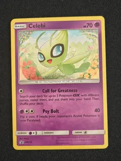 Celebi SM224 Holo Black Star Promo Pokemon Card Sun & Moon - Image 1