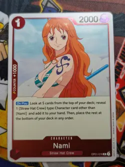 One Piece Card Game Nami OP01-016 R Rare Holo Foil Romance Dawn TCG - Image 1