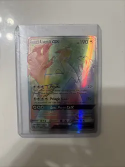 Pokemon Lugia GX Rainbow Secret Rare Card PSA 9 227/214 Lost Thunder - Image 1