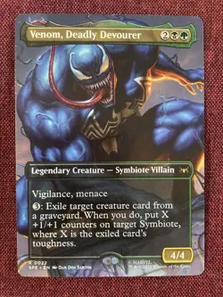 Venom Deadly Devourer SCENE BORDERLESS NM/M MTG Spiderman Magic Card - Image 1