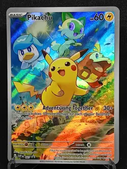 Pikachu SVP 27 Paldea Evolved Black Star Promo Pokemon Card - Image 1