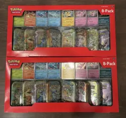 NEW LOT OF 2 - Pokemon Prismatic Evolutions 8 Mini-Tins with Promo Cards Costco - Image 1
