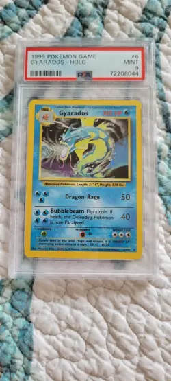 1999 POKEMON BASE SET UNLIMITED #6 GYARADOS-HOLO PSA 9 - Image 1