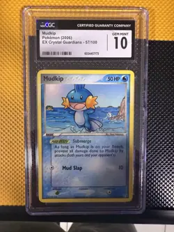 Pokemon TCG Mudkip 57/100 EX Crystal Guardians 2006 CGC GEM MINT 10 - Image 1