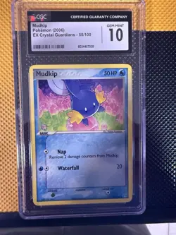 Pokemon TCG Mudkip 58/100 EX Crystal Guardians 2006 CGC GEM MINT 10 - Image 1