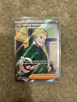 Pokemon TCG Lt. Surge's Bargain Illustration Rare #170/132 Mega Evolution NM/M - Image 1