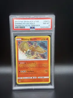 Pokemon Shining Ho-Oh Holo SM70 Black Star Promo PSA 8 NM-MT - Image 1
