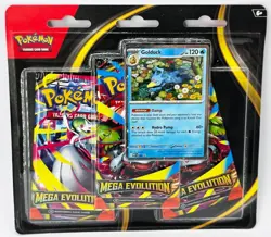 2025 Pokemon TCG Mega Evolution GOLDUCK 3X Three Booster Pack Blister NEW SEALED - Image 1